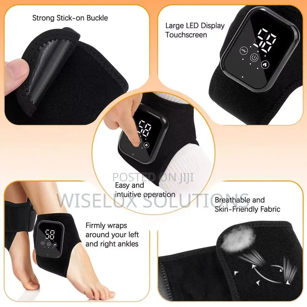 Cordless Heated Ankle Massager –Heat + Vibration for Ankle Pain Relief