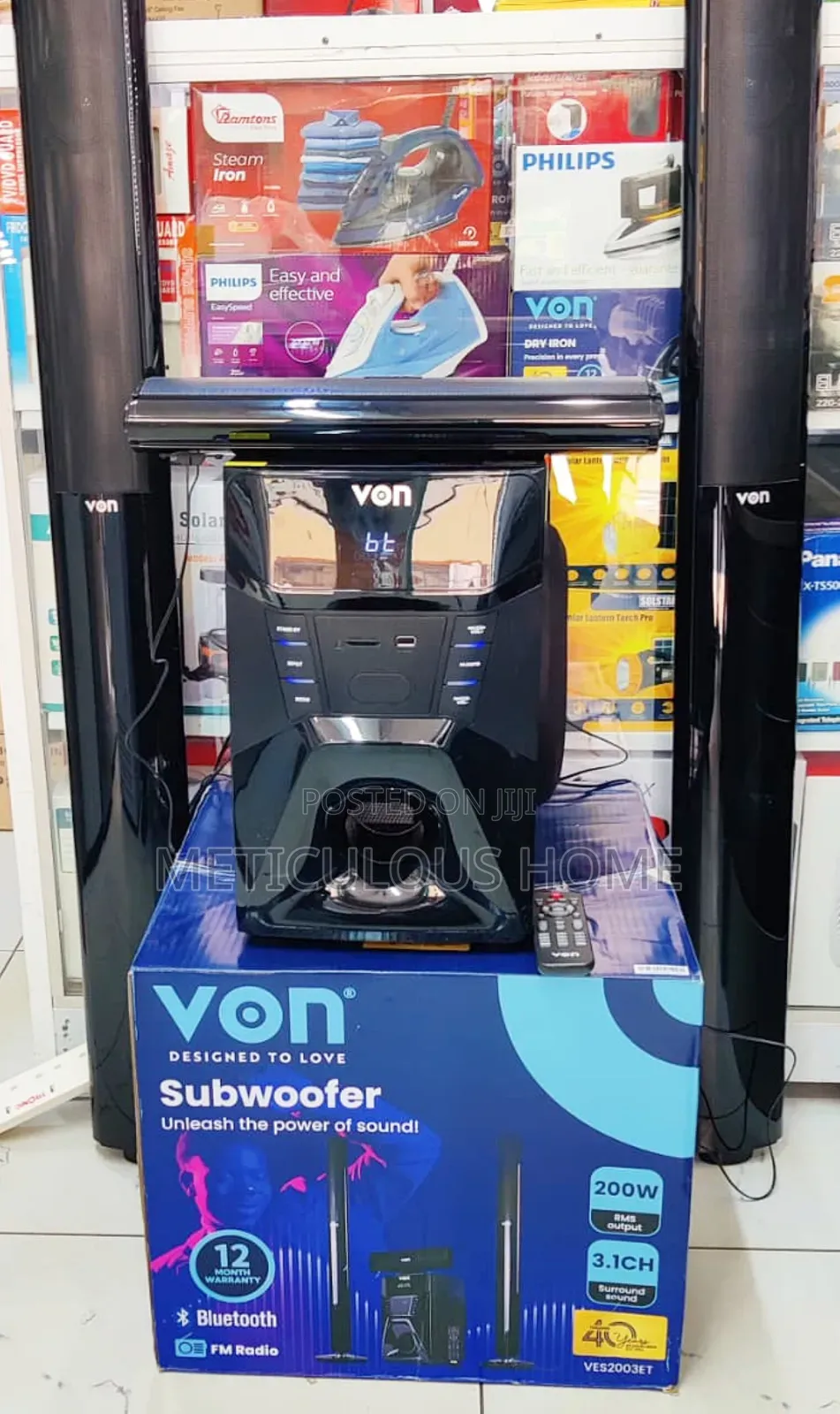 VON - 3.1Ch 200watts - Tall Boy Sub-Woofer (VES2003ET)