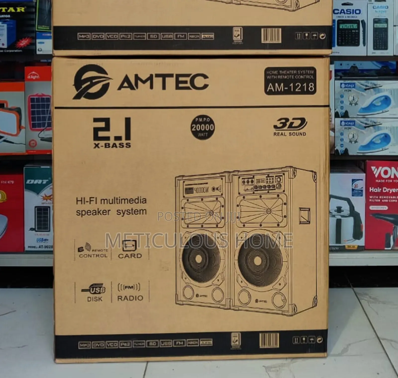 Amtec AM-1218 Powered - Speaker With Microphone 2.1Ch HiFi Multimedia
