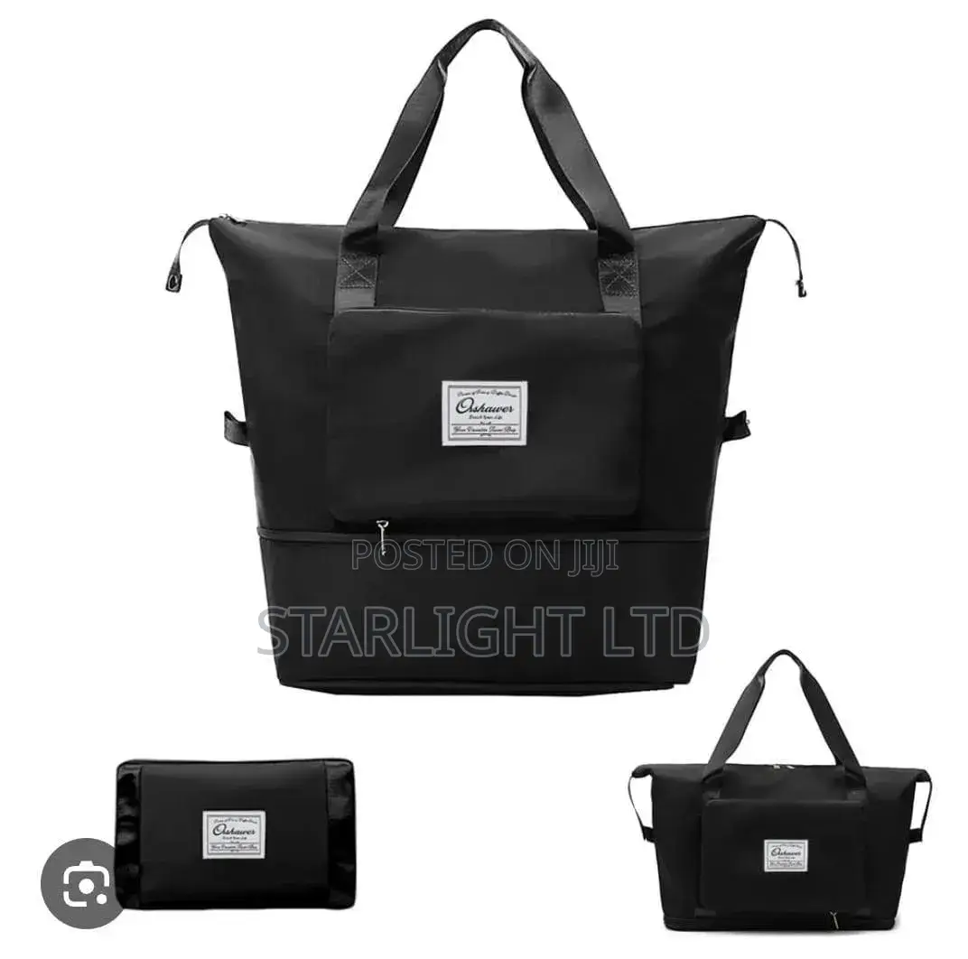 Black Expandable/Foldable Waterproof Luggage Bag