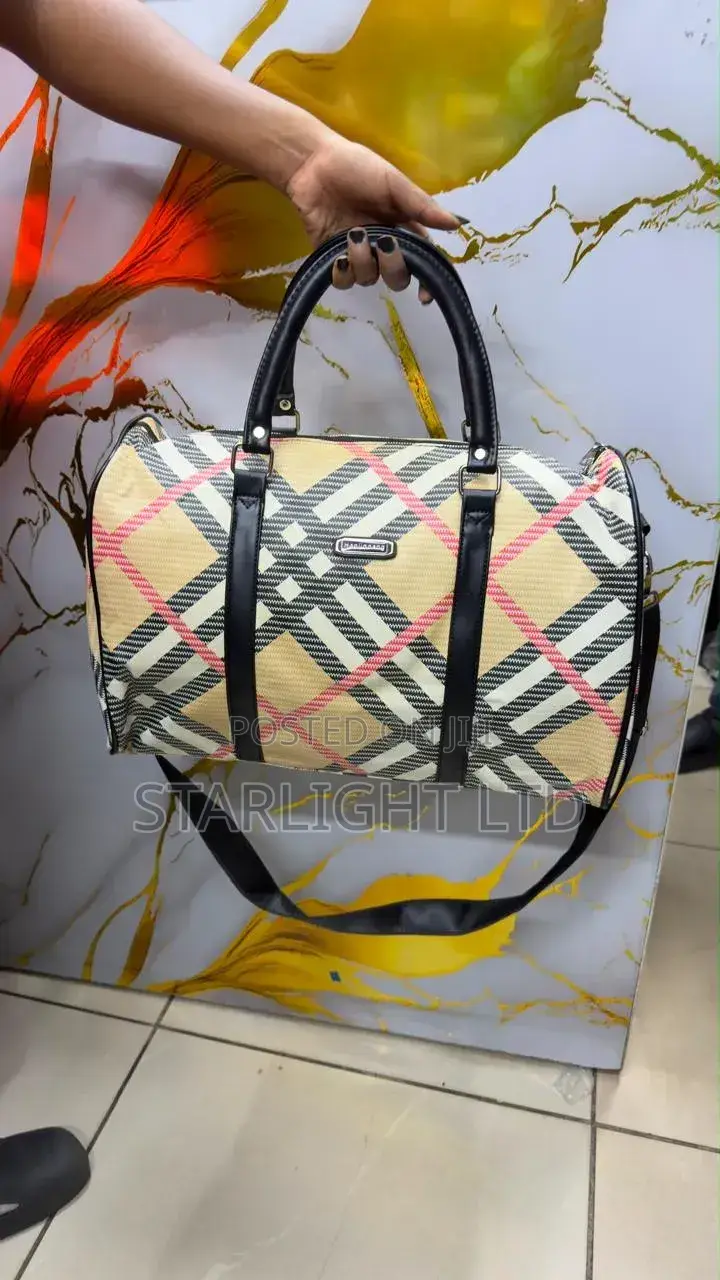 Multicoloured Small Leather Travel Duffle Bag