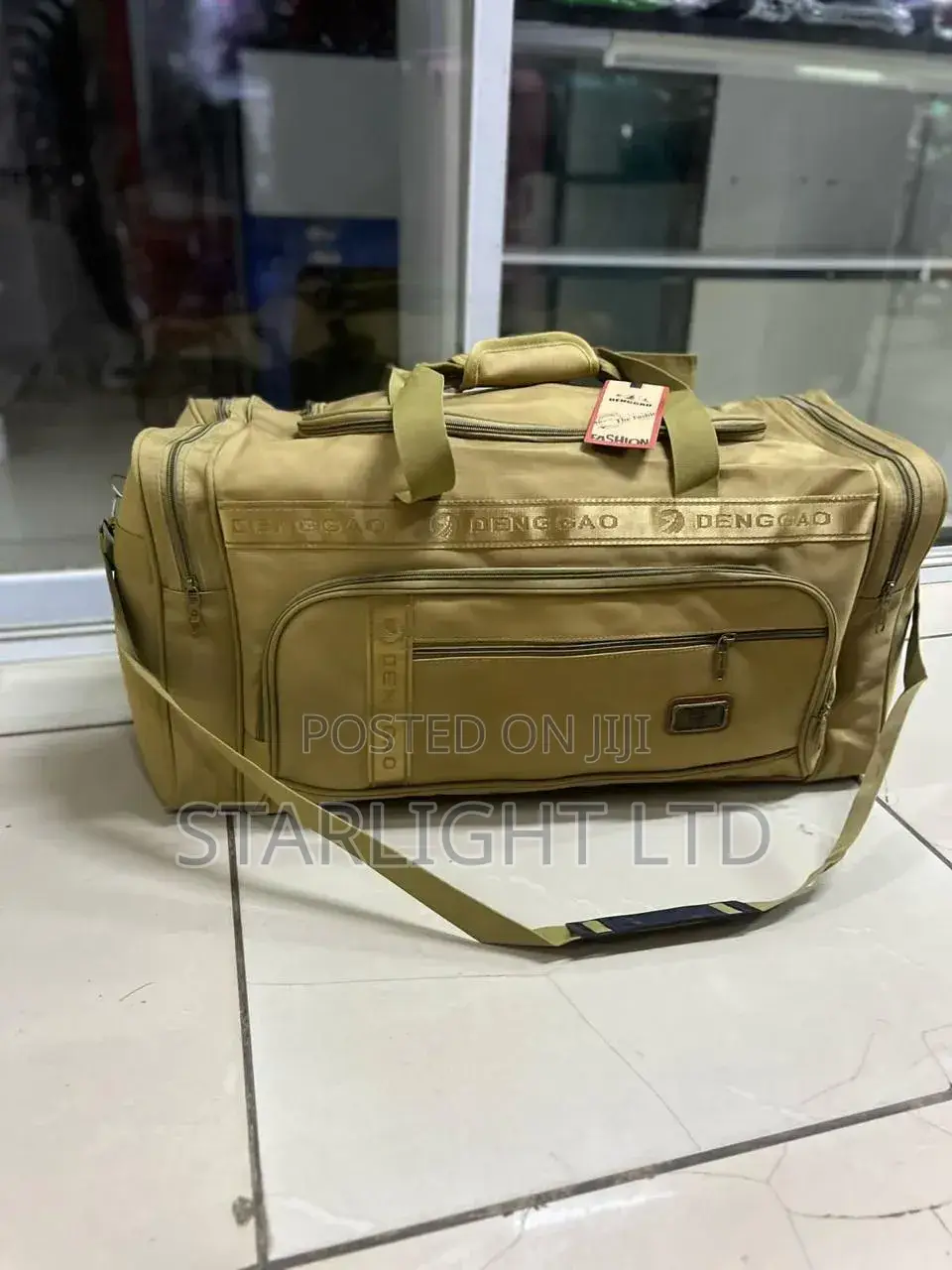 Jungle Green Large Multi Pocket Canvas Travel Duffle Bag