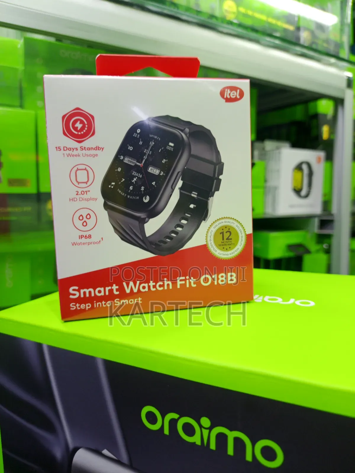 Itel Smart Watch Fit O18B 2.01" HD Display IP68 Waterproof