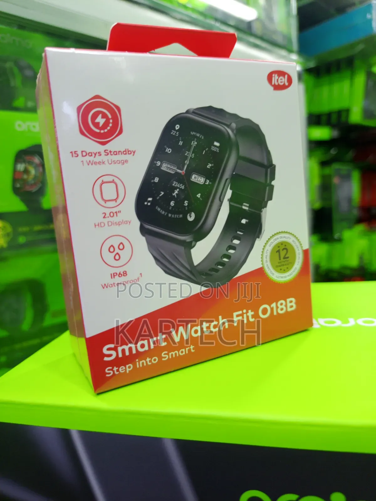 Itel O18B Smartwatch 2.01" HD Full Touch Fitness Watch