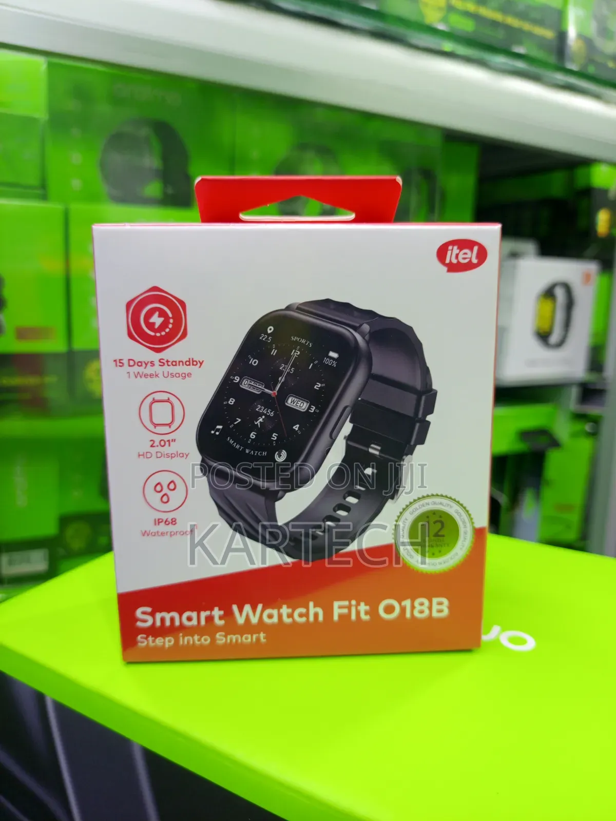 Itel Fit O18B Smartwatch IP68 Waterproof 15-Day Standby