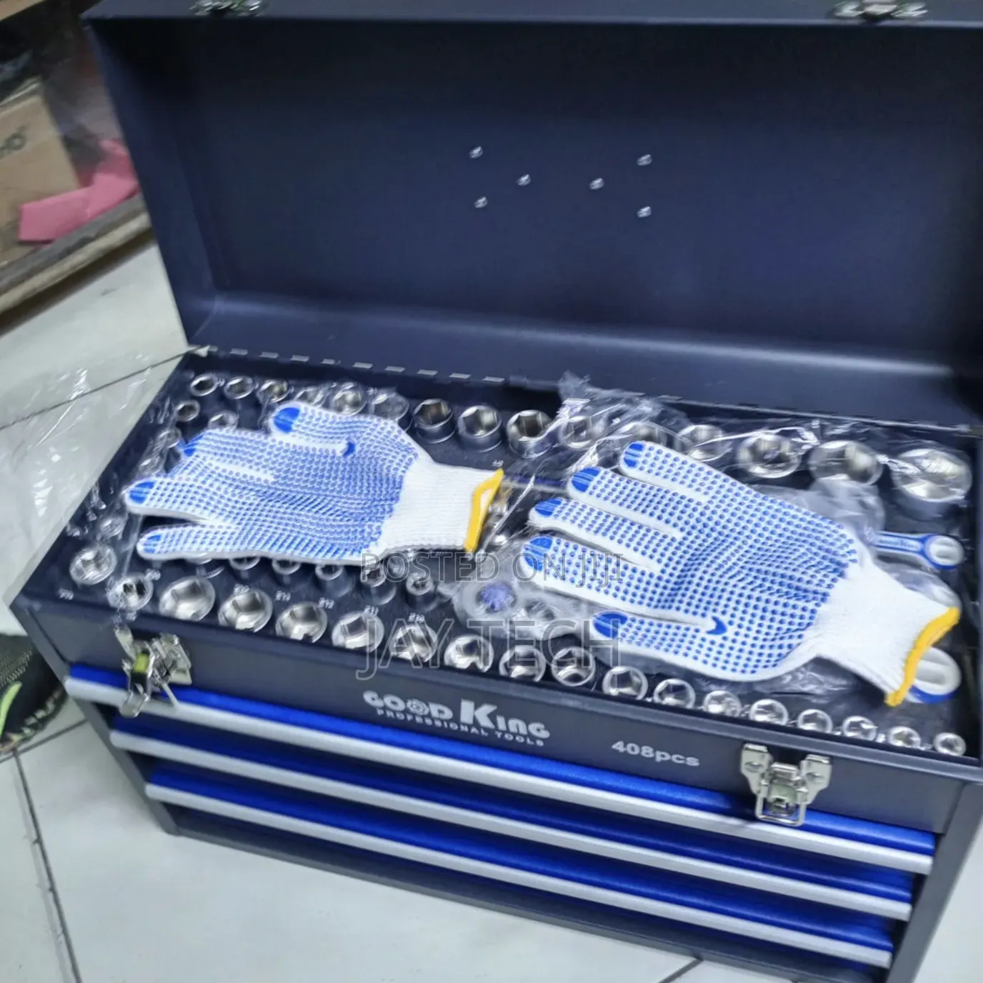 Good King 408-Piece Professional Mechanics Tool Set With 3-Drawer Box