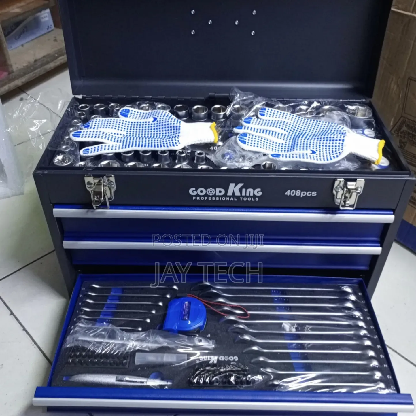 Good King 408-Piece Professional Mechanics Tool Set With 3-Drawer Box