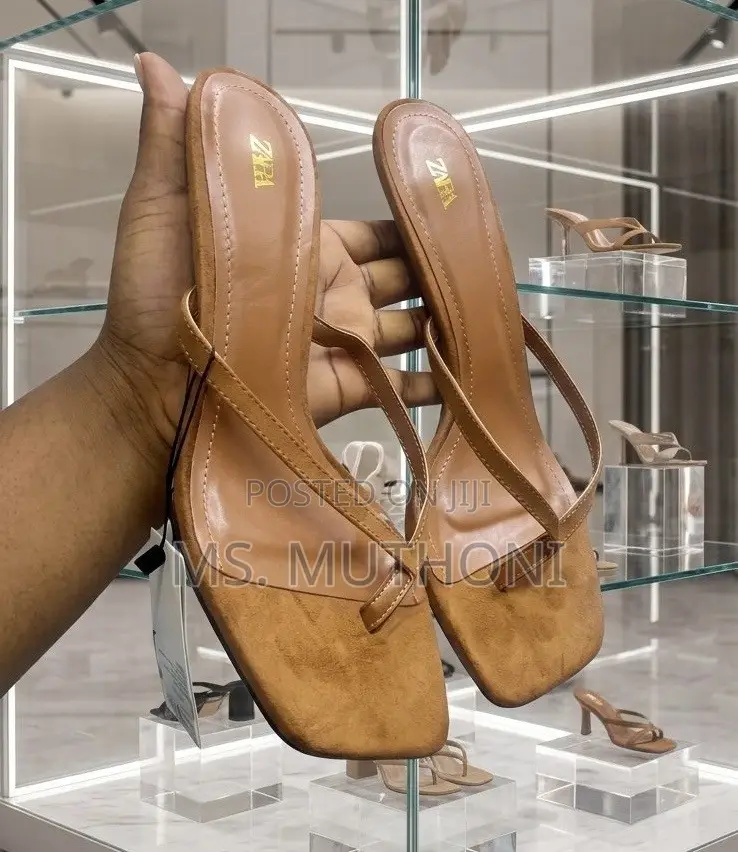 The Zara Suede Kitten-Heel Sandals Size 37-41
