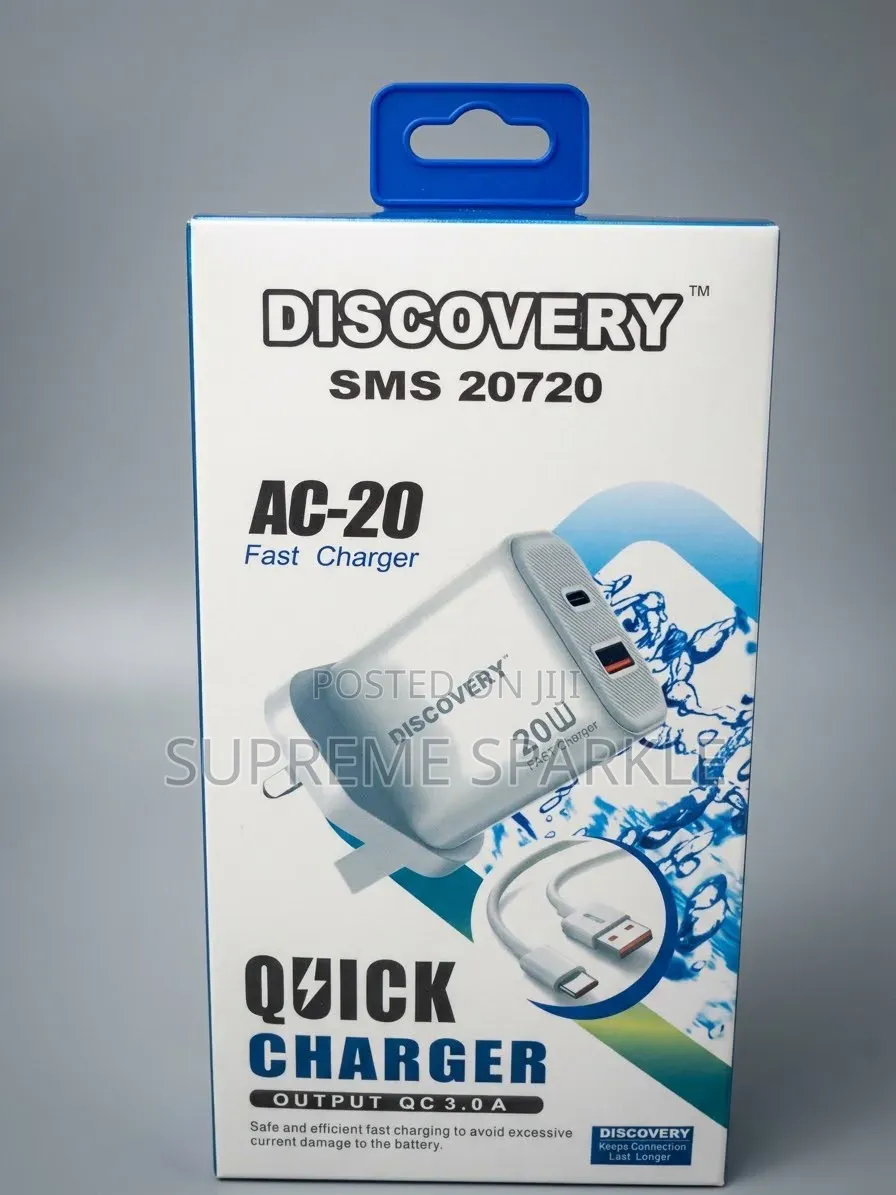 USB-C and USB-A
Fast Charger 20W Discovery