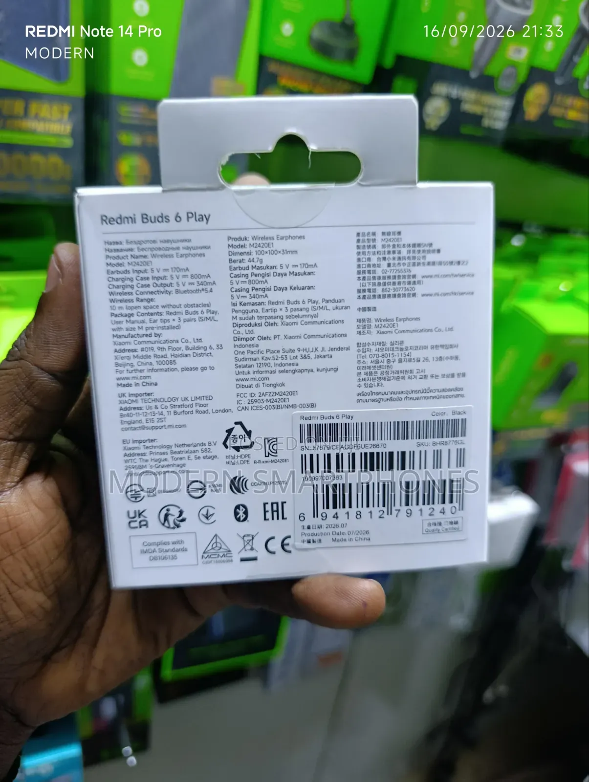 Redmi Buds 6 Play Wireless Bluetooth Earbuds