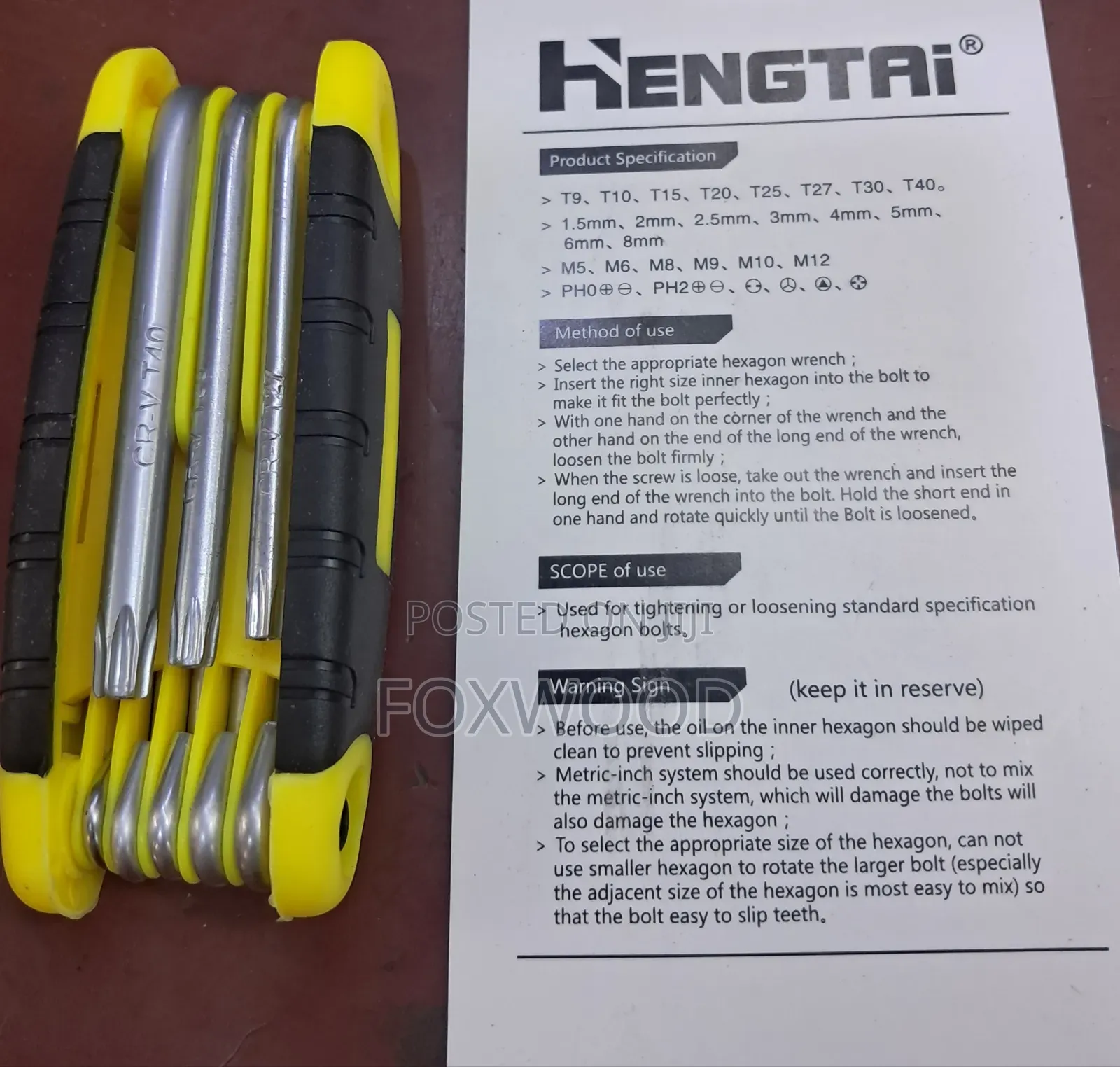 8-Piece Folding Torx Hex Key Set -