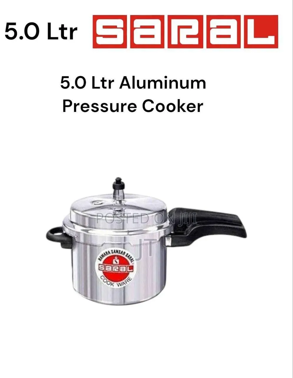 Saral Aluminum Pressure Cooker With Extra Lid (3L, 5L, 7.5L, 10L, 12L)