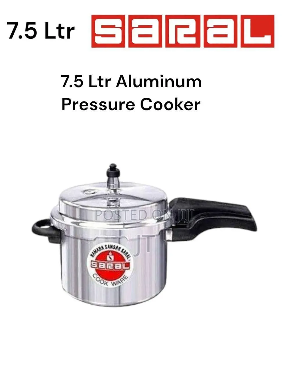 Saral Aluminum Pressure Cooker With Extra Lid (3L, 5L, 7.5L, 10L, 12L)