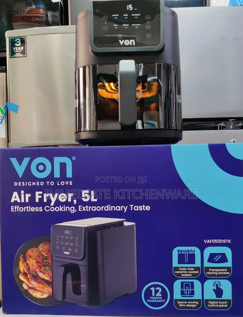 Von 5L Digital Slim Design Air Fryer