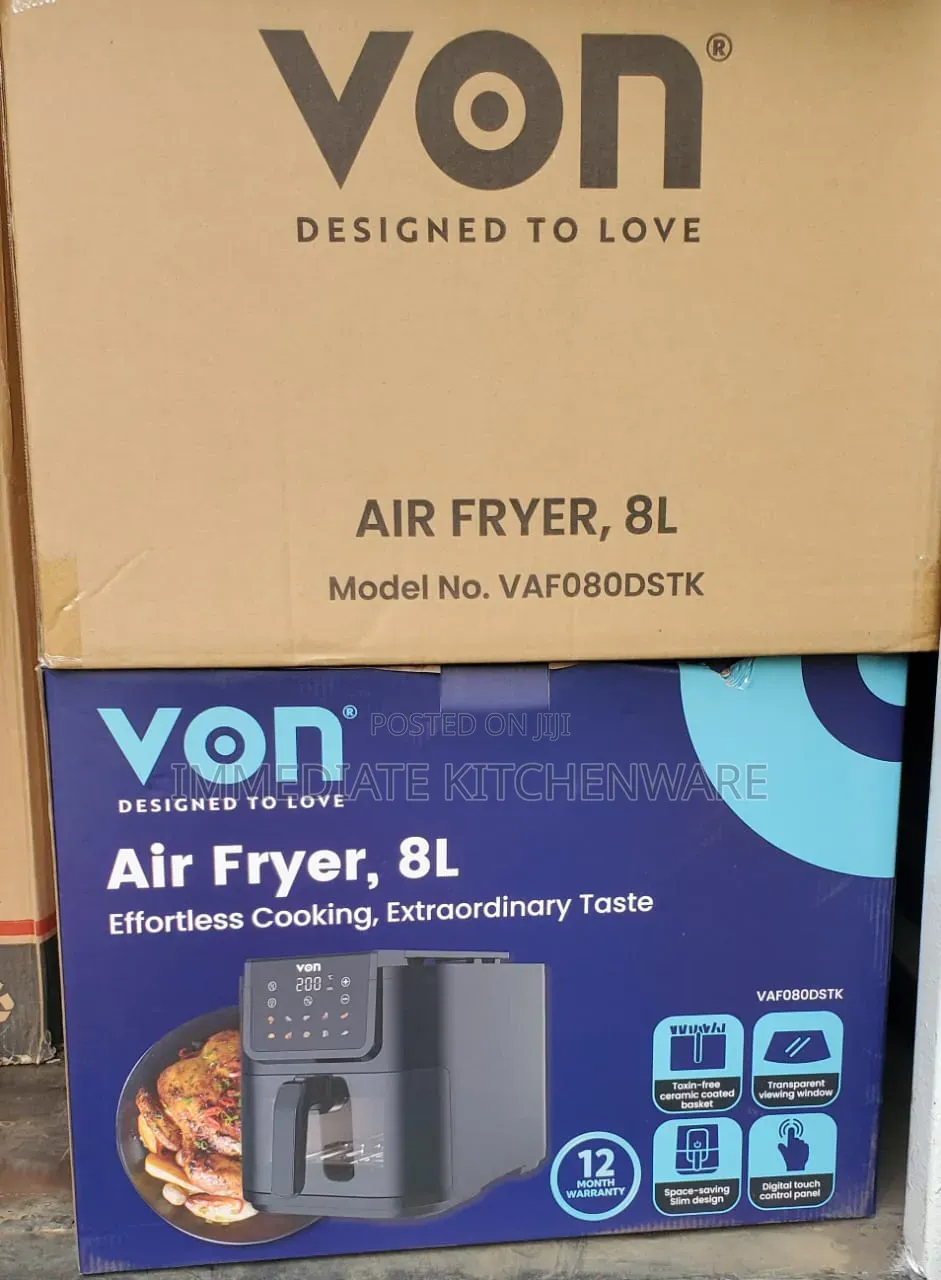 Von 8L Digital Slim Design Air Fryer