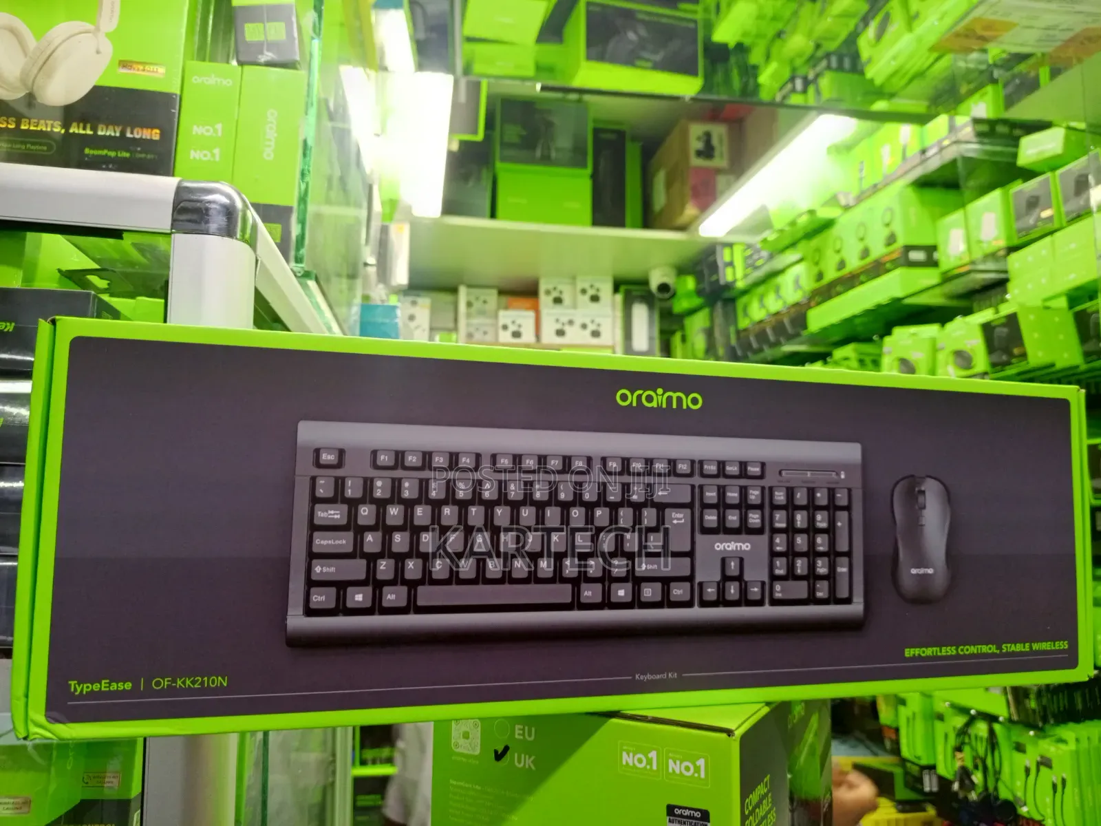 Oraimo TypeEase OF-KK210N Full-Size Wireless Keyboard Mouse Kit