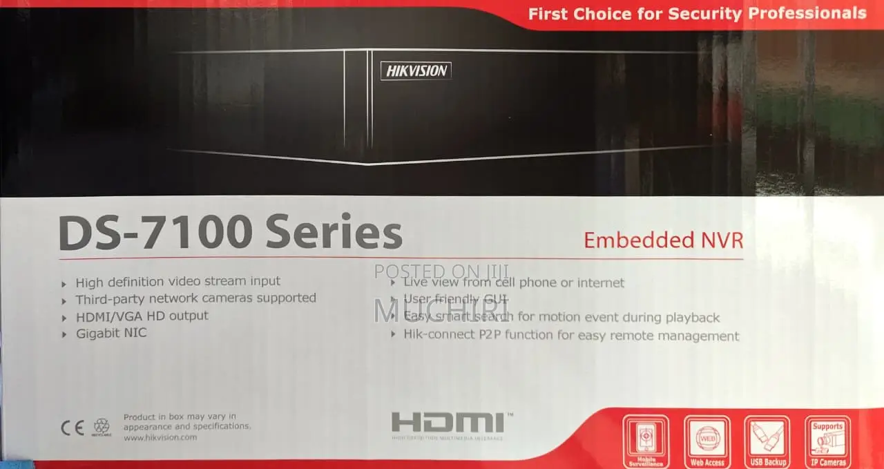 Hikvision 8-Channel NVR Video Recorder Hikvision Ds-7108ni-Q1/8ports