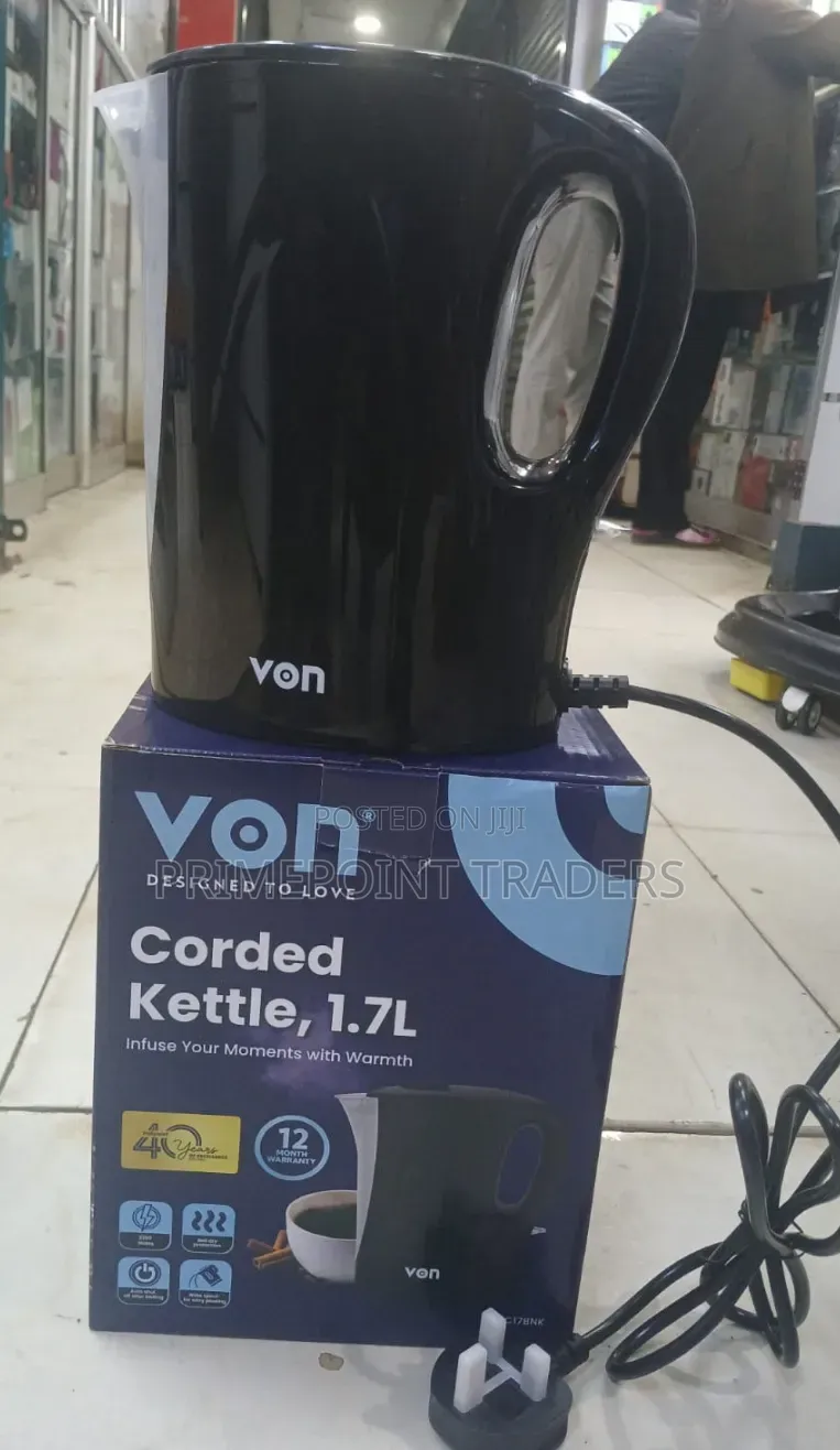 1. Fast Efficient 1.7L VON Electric Kettle