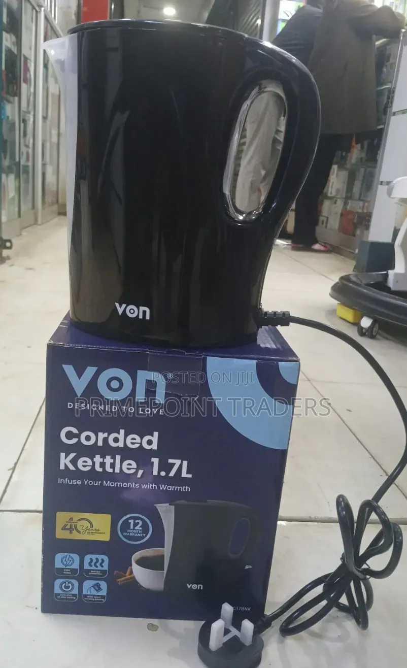 1. Fast Efficient 1.7L VON Electric Kettle