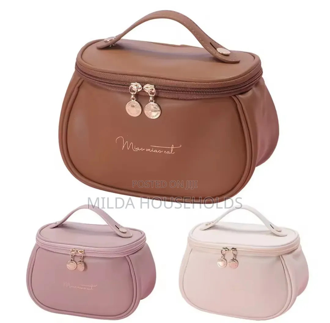Portable Cosmetic Storage Bag. Toiletry Bag *Cream,pink,brown