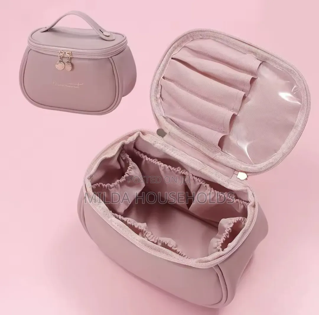 Portable Cosmetic Storage Bag. Toiletry Bag *Cream,pink,brown