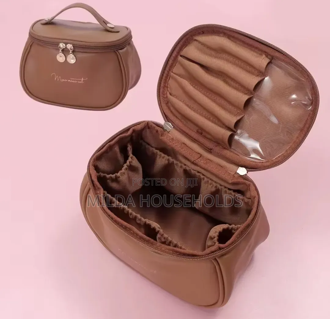 Portable Cosmetic Storage Bag. Toiletry Bag *Cream,pink,brown