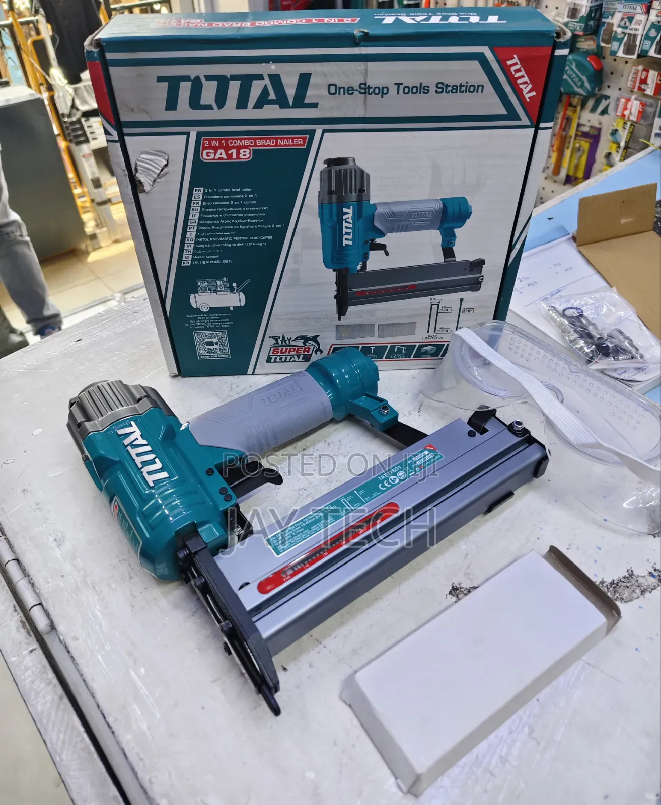 TOTAL 2-in-1 Combo Pneumatic Brad Nailer Air Stapler
