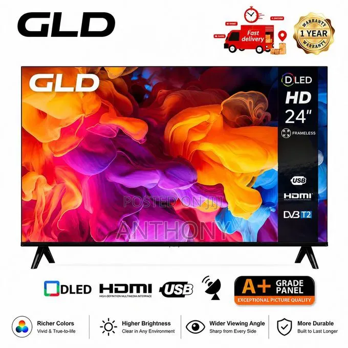 GLD 24 Inch Hd Led Analogtv-Digital T2 TV, A+panel W USB Hdmi Port,