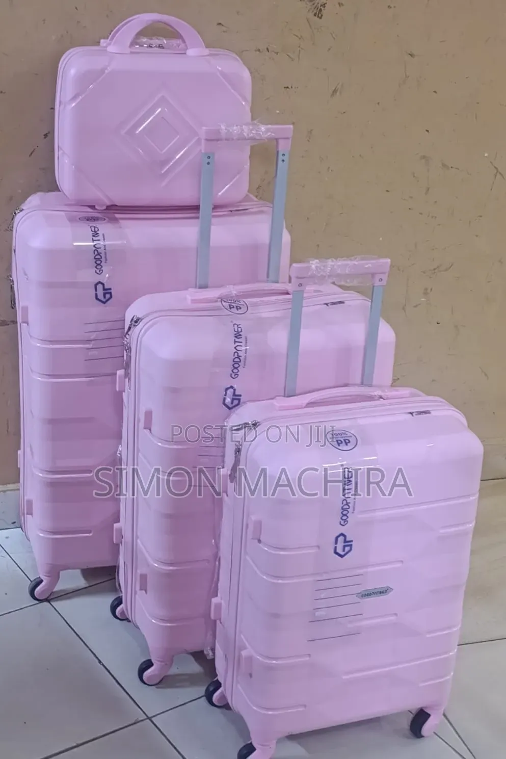 4 in 1 Rubber Unbreakable Suitcase Pink Color