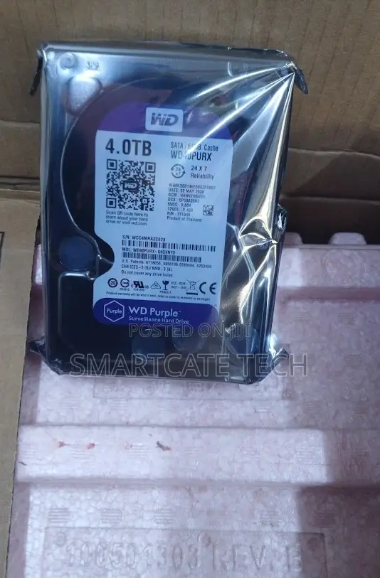 Genuine WD Purple 4TB SATA HDD for CCTV Surveillance Systems