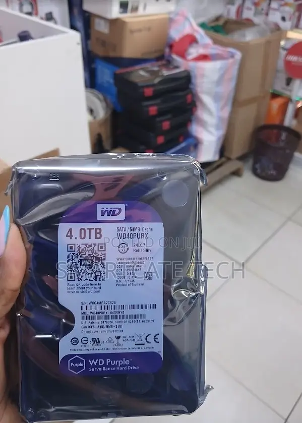 WD Purple 4TB CCTV Hard Drive SATA Surveillance HDD for Security
