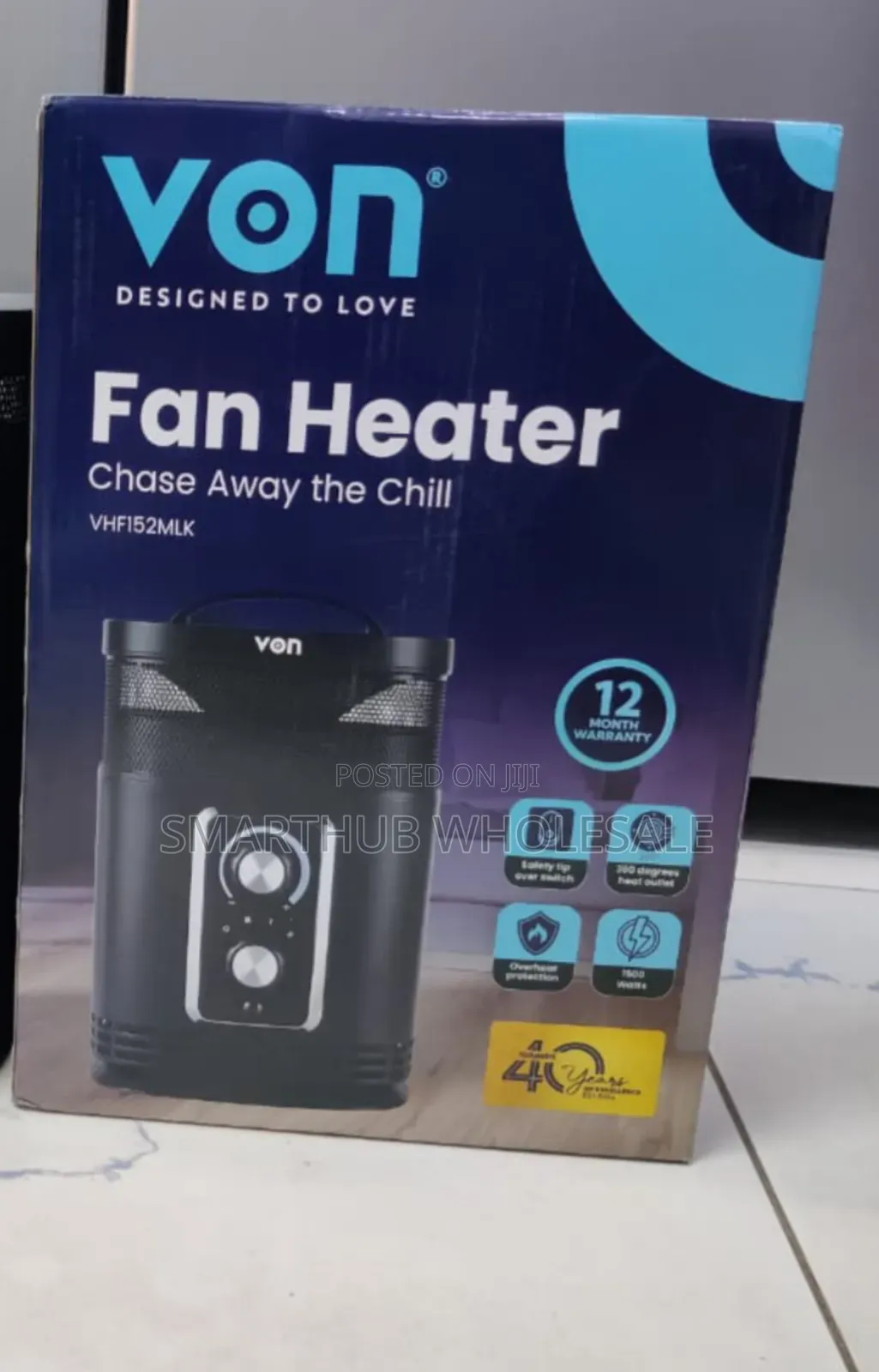 *Von Fan Heater VHF152MLK 1500W Black