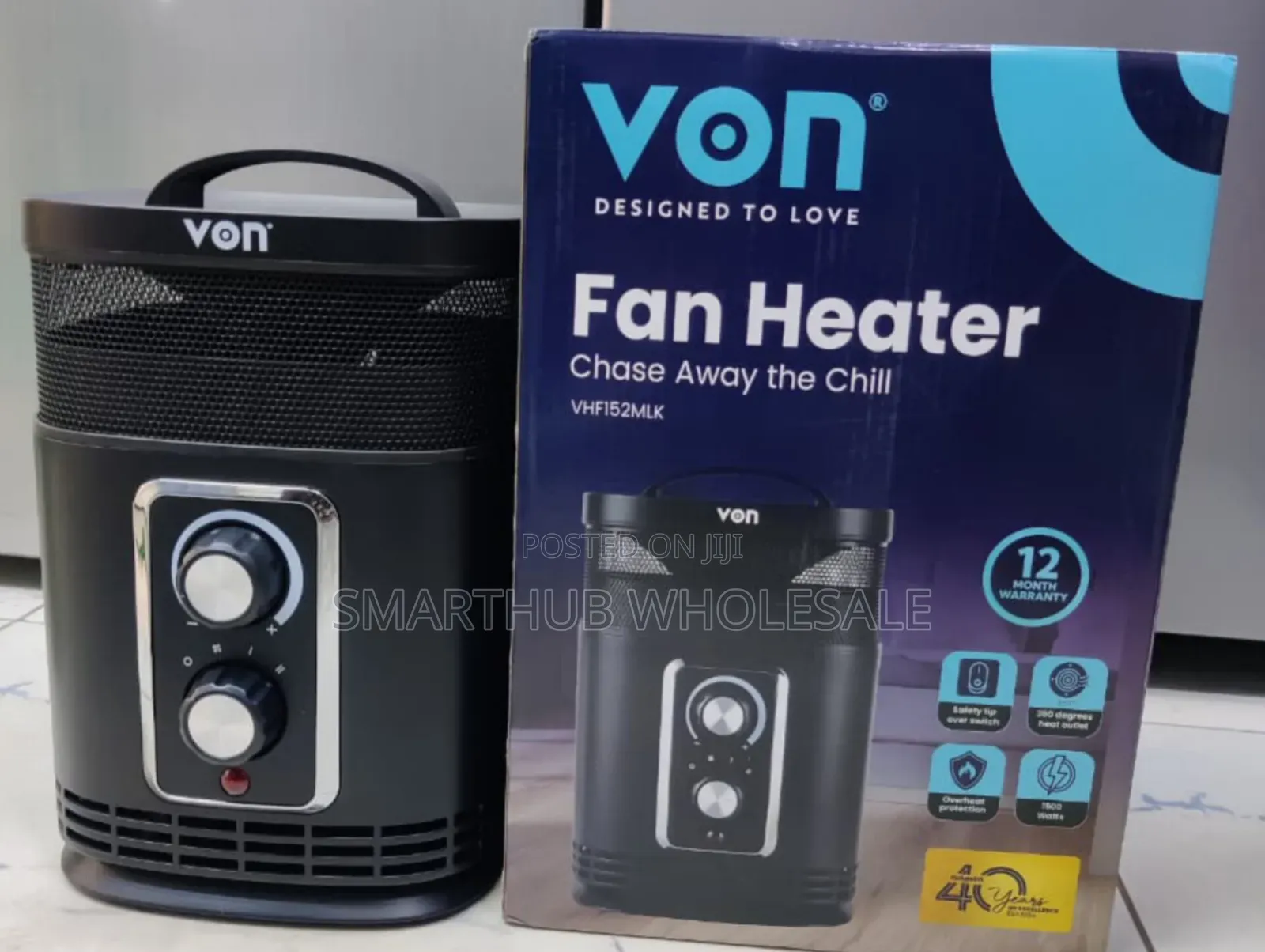 *Von Fan Heater VHF152MLK 1500W Black