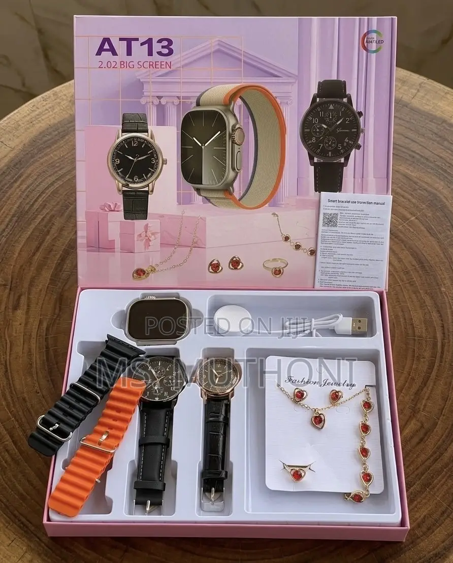 Ladies Multi-Strap Smartwatch Fashion Jewelry Luxury Gift  Set