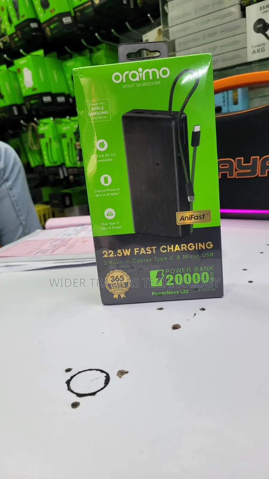 Oraimo PowerNova L22 20000mAh 22.5W Fast Charging Power Bank