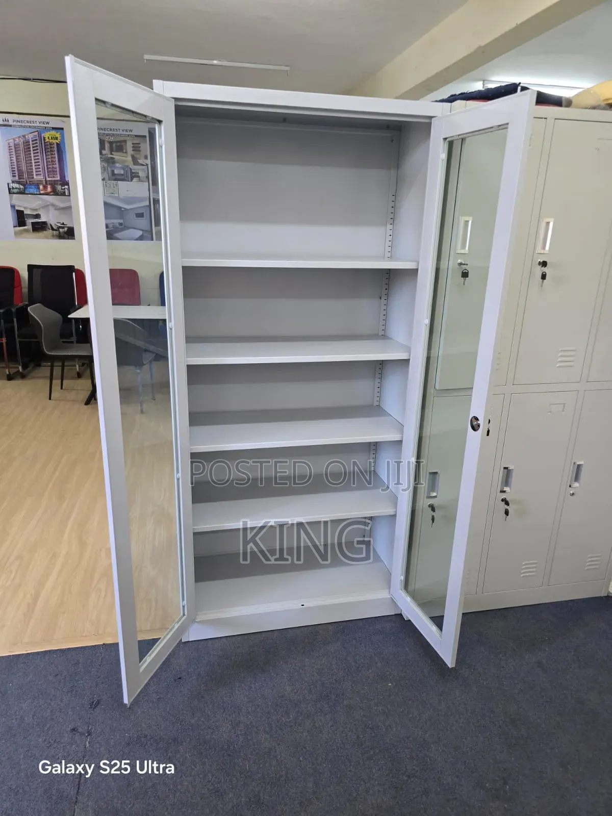 Office Cabinet -2 Door Glass Filing Display Cabinet