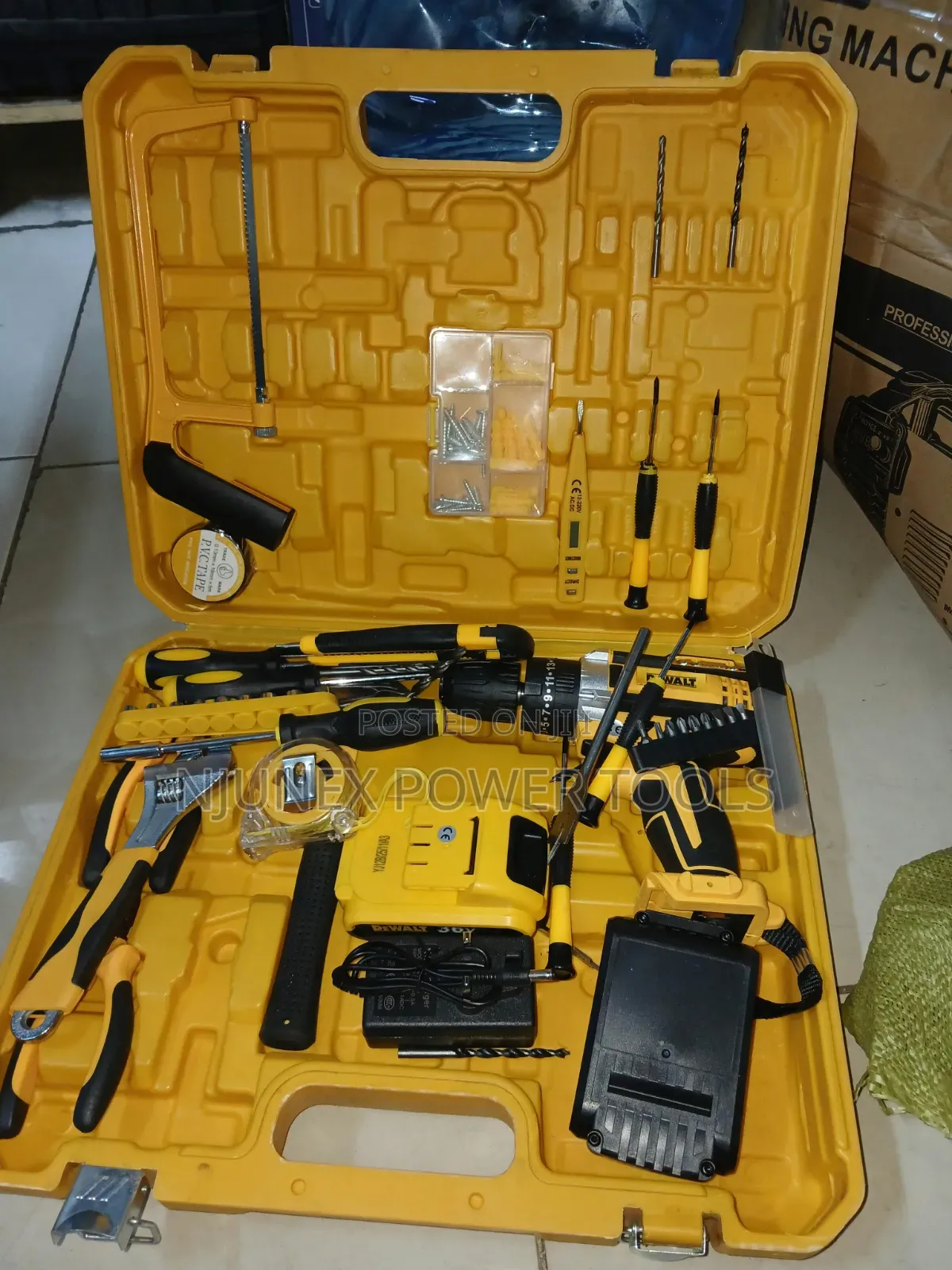 DeWalt-branded Cordless Drill and Tool Kit Set