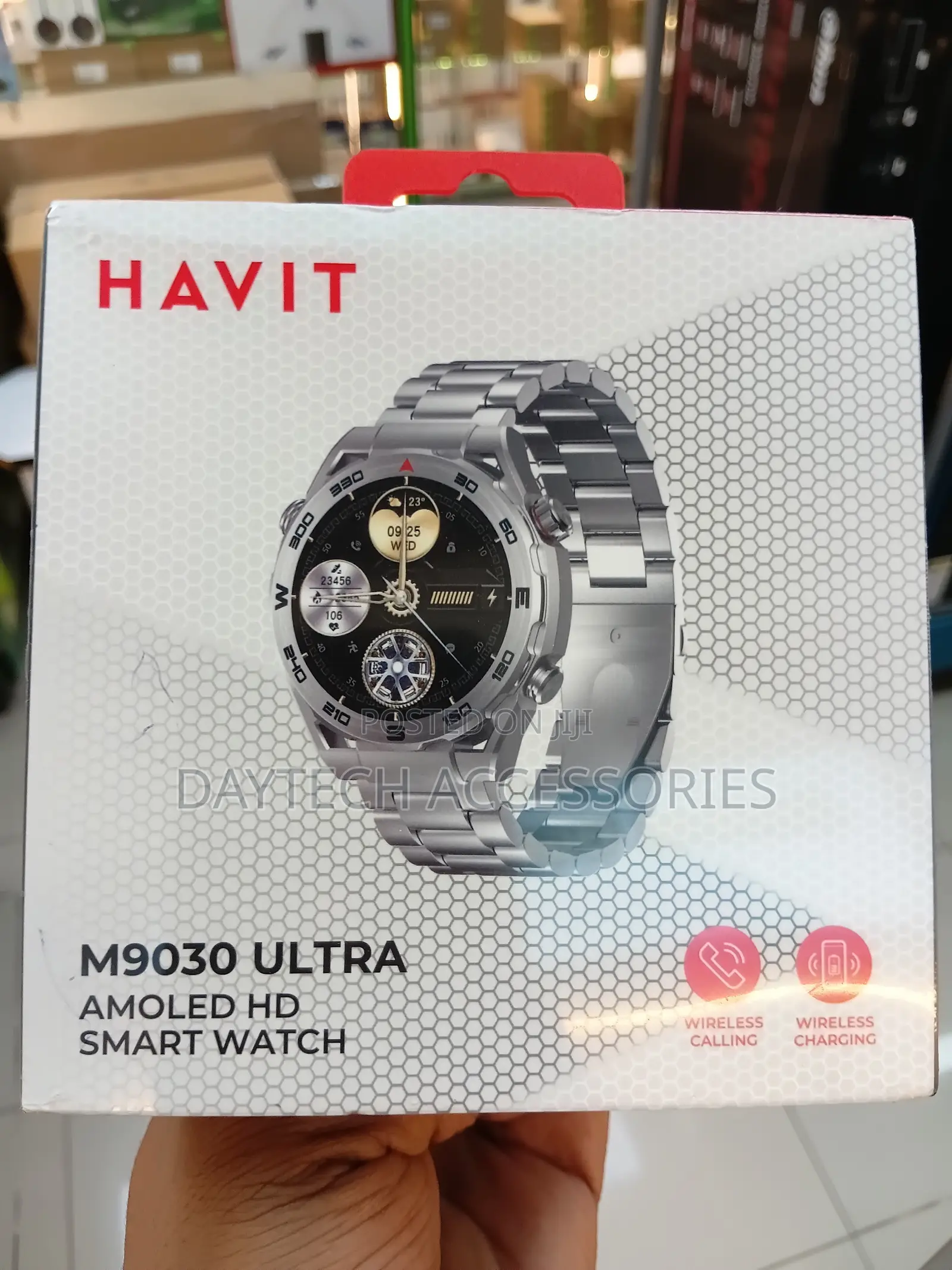 Havit M9030 Ultra Metalic Bluetooth Amoled Wireles Charging Smartwatch