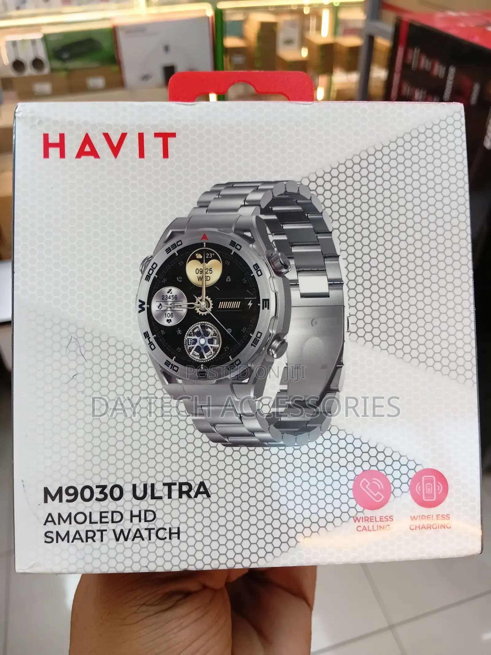 Havit M9030 Ultra Metalic Bluetooth Amoled Wireles Charging Smartwatch