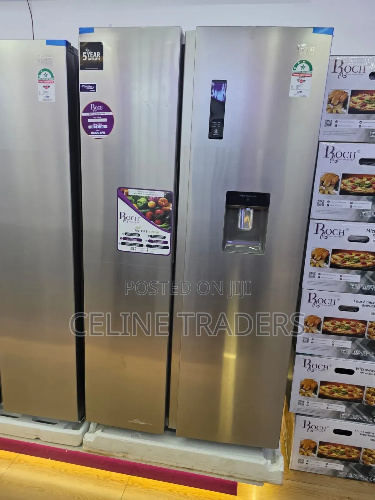 Roch 559L Side by Side Refrigerator With Dispenser