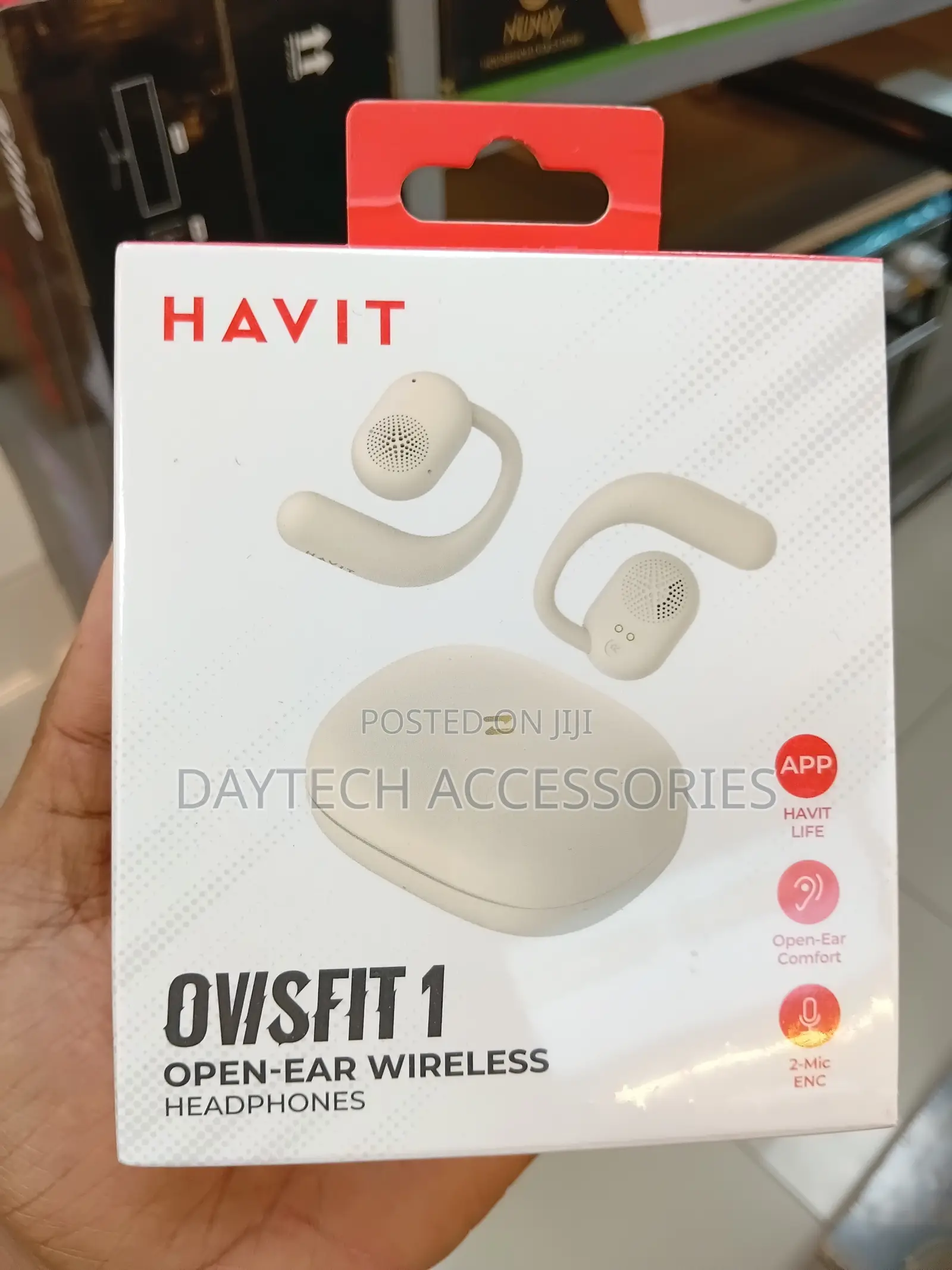 Havit OSW-914 Open Ear Wireless Black/Beige Earbuds
