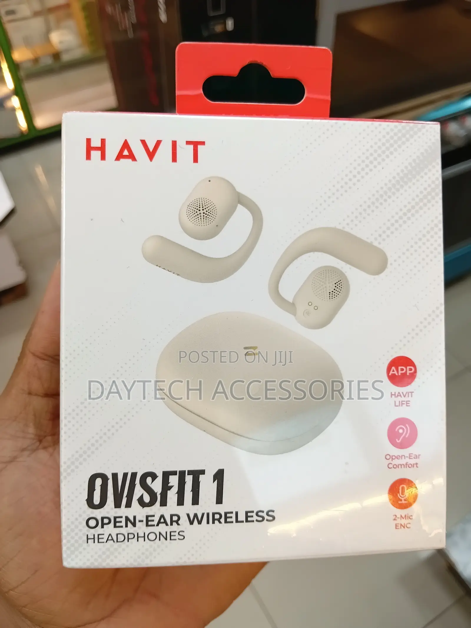 Havit OSW-914 Open Ear Wireless Black/Beige Earbuds