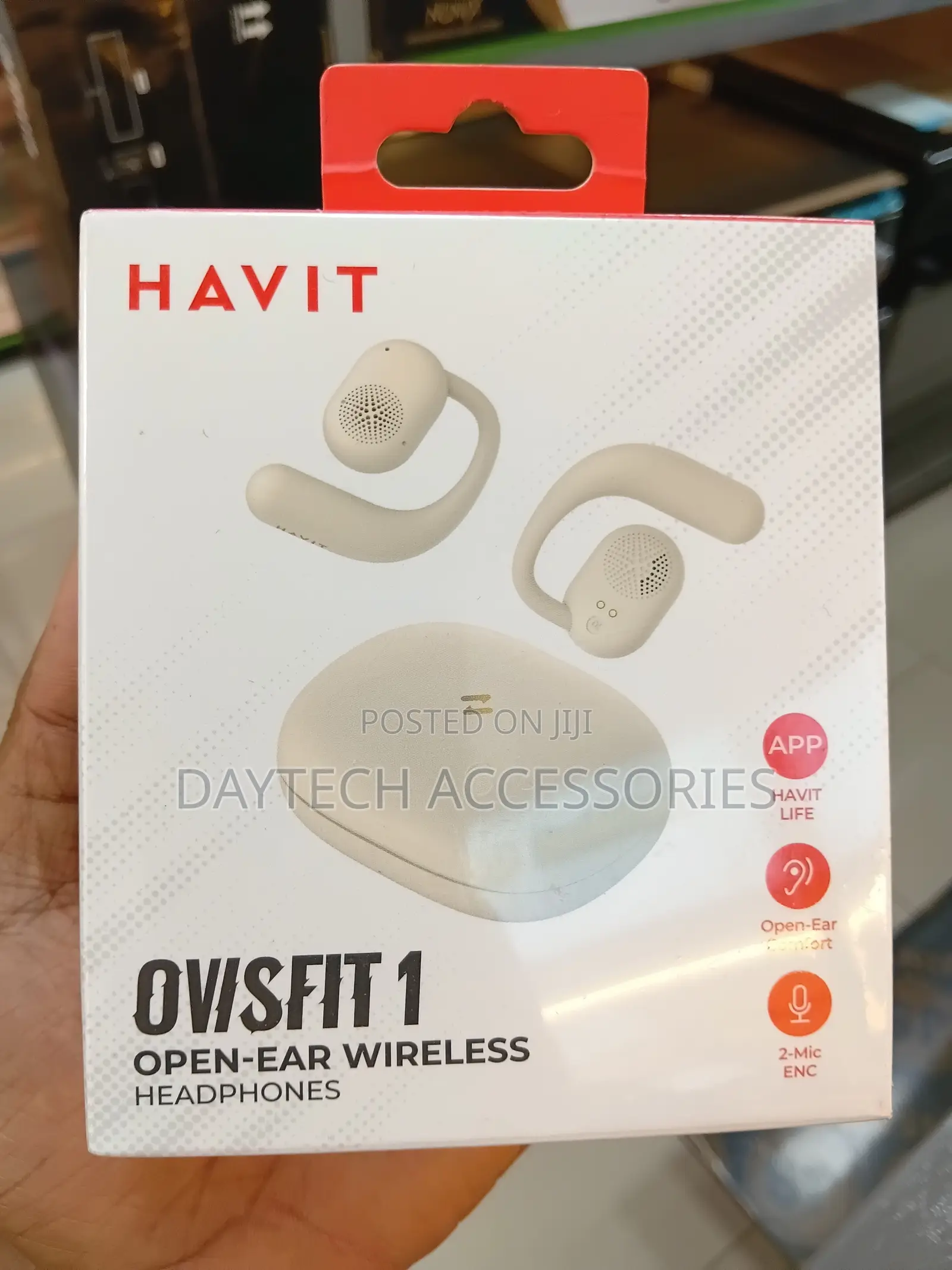 Havit OSW-914 Open Ear Wireless Black/Beige Earbuds
