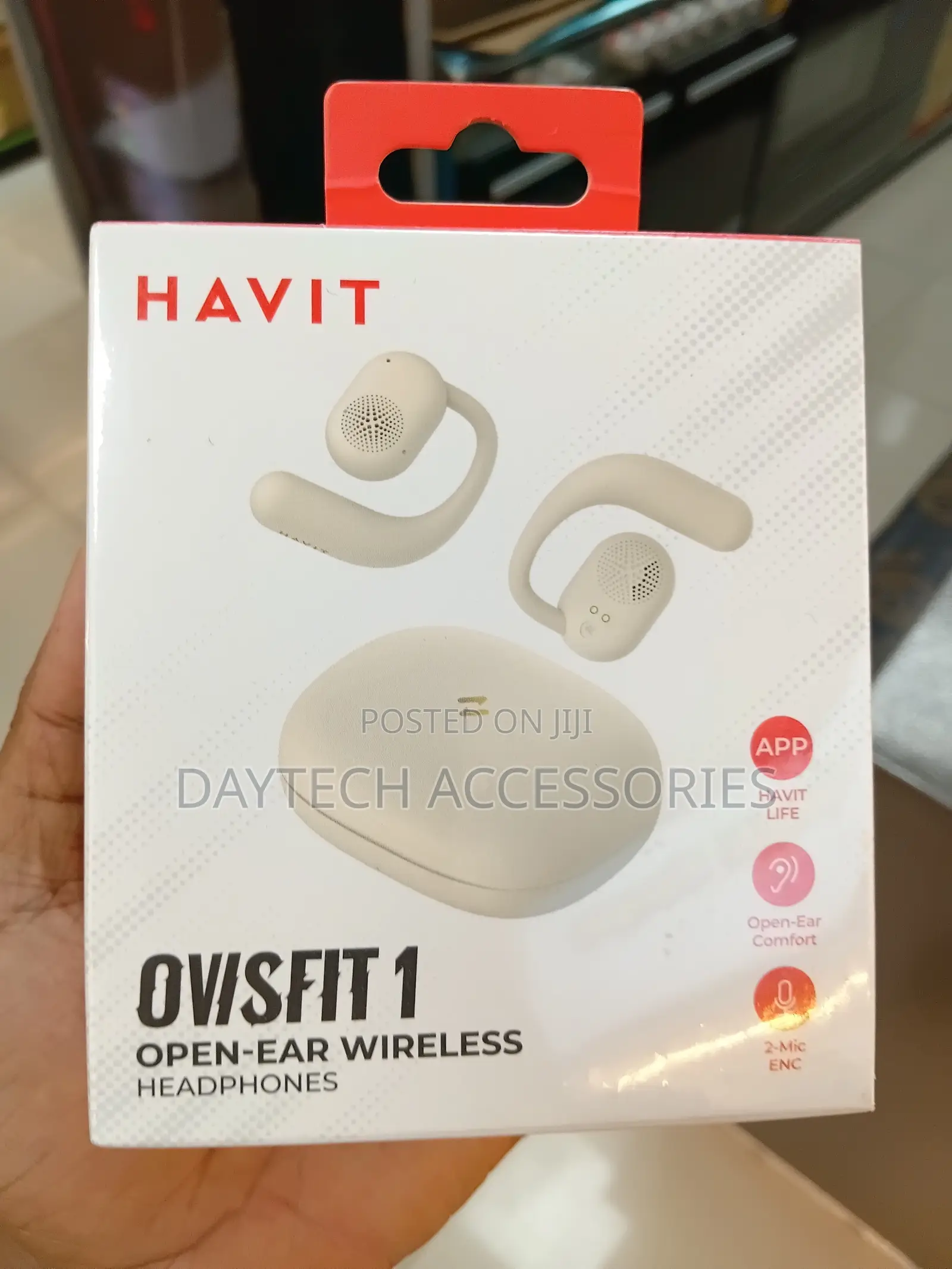 Havit OSW-914 Open Ear Wireless Black/Beige Earbuds