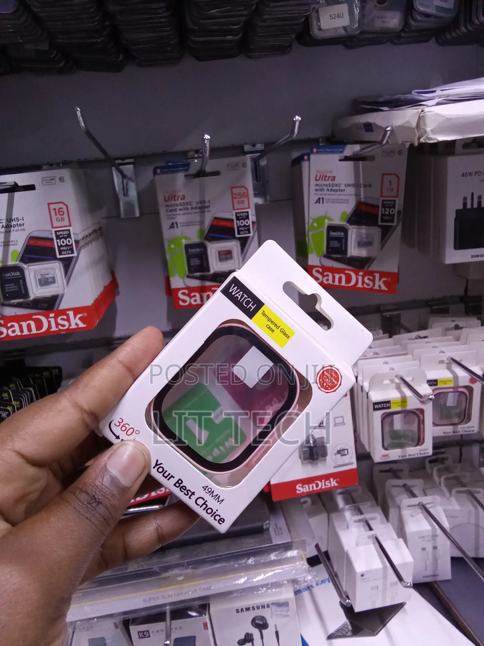 49mm Smartwatch Bumper Case With a Glass Screen Protector Light Pink.