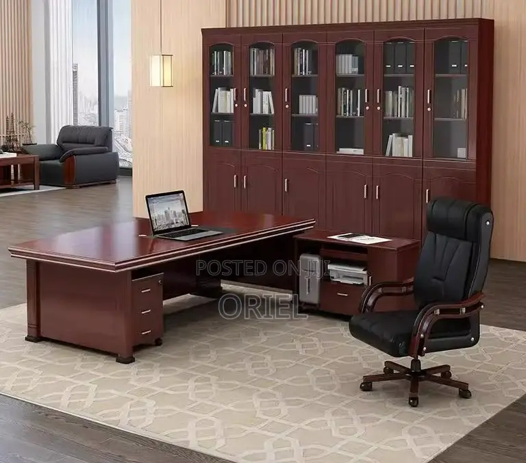 Mahogany Executive OfficeDesk – PremiumWooden Professional Workstation