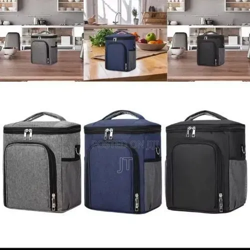 22x18x26cm Side Pocket Top and Front Zip Insulated Food Bag