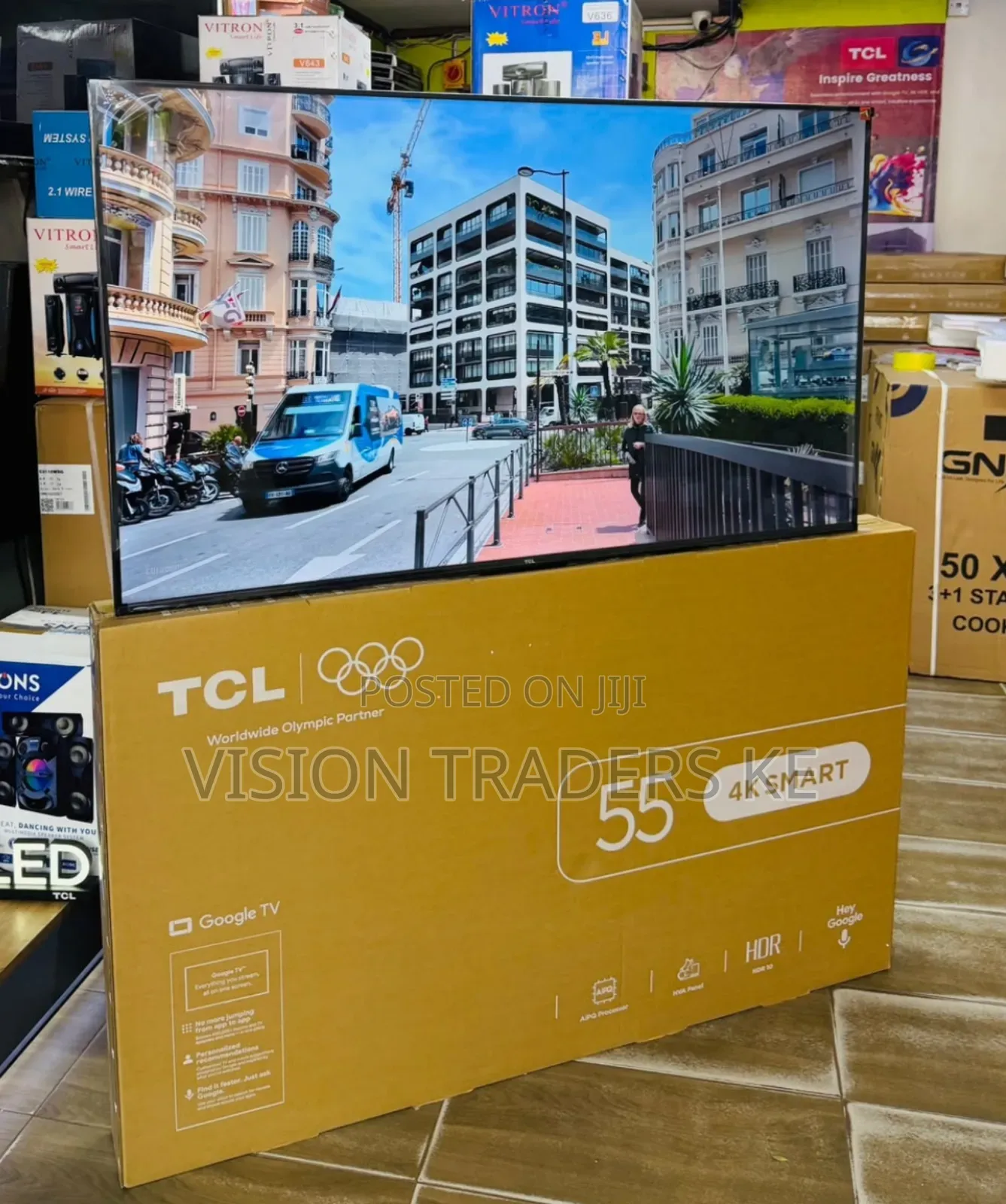 TCL 55" Inches 55V6D Smart Google Frameless,HDR10+,Vision Dolby