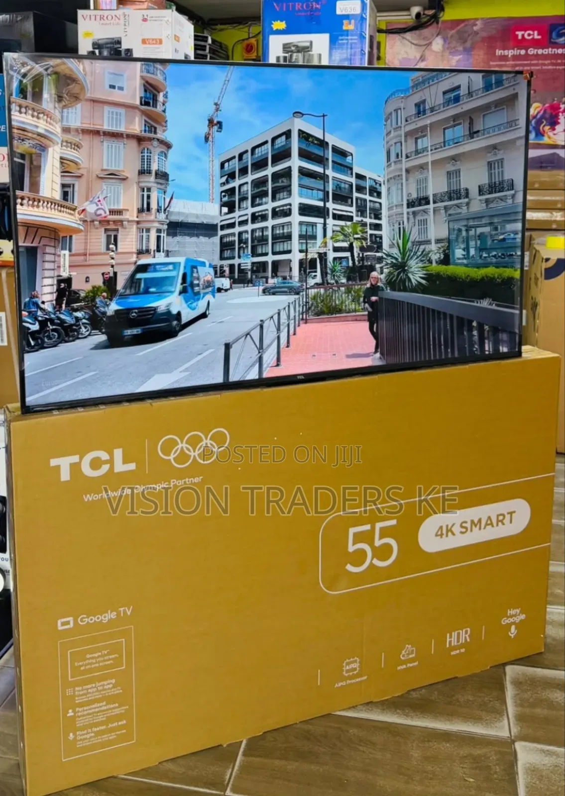 TCL 55" Inches 55V6D Smart Google Frameless,HDR10+,Vision Dolby