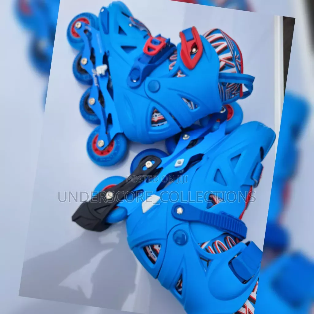 Blue Professional Rubber Roller Skate Shoes
